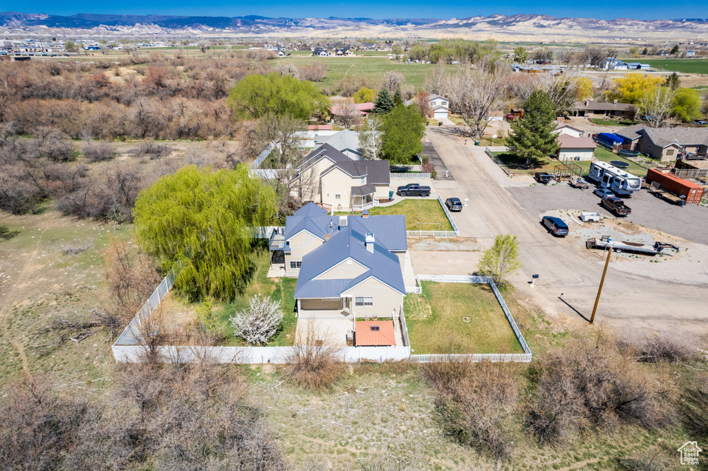 Aerial view with a mountain view and a residential view