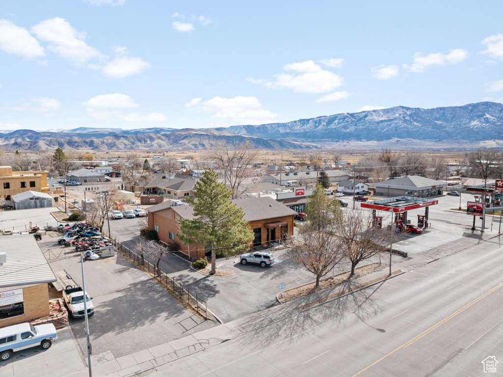 Exterior space featuring a mountain view