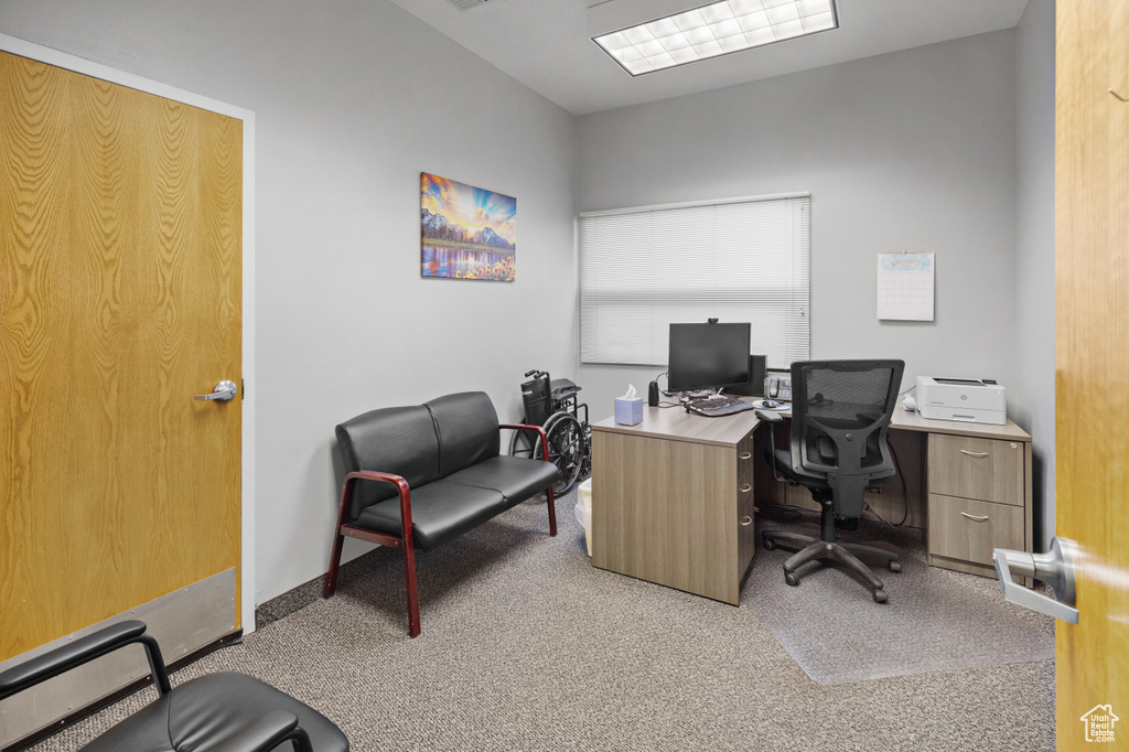Office with carpet floors