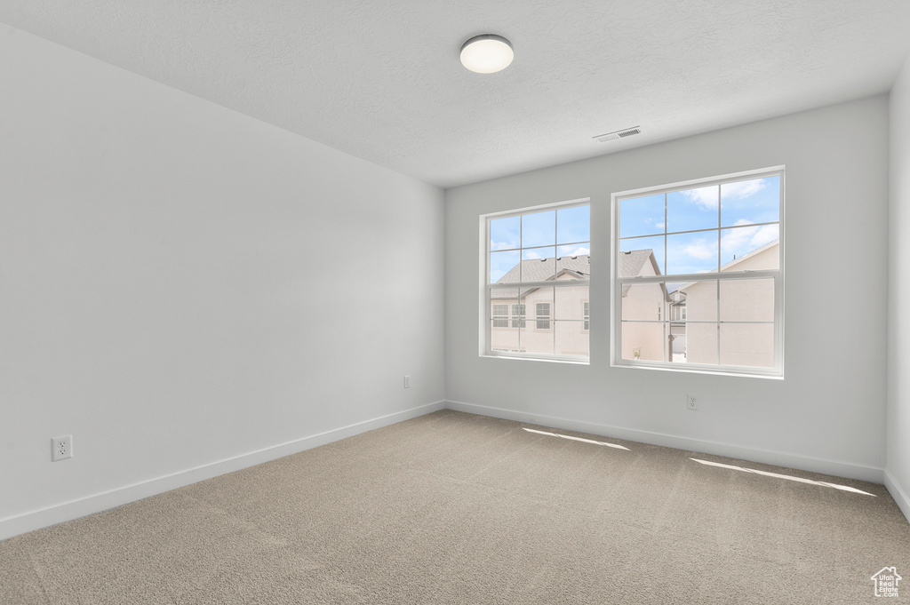 Carpeted empty room with baseboards