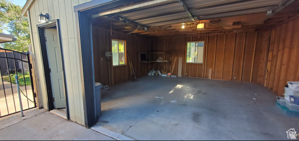 View of garage