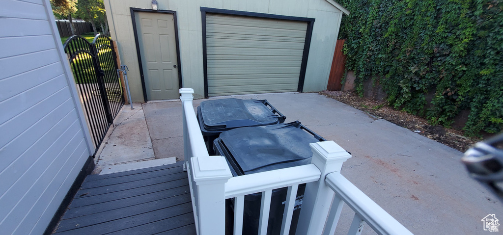 Exterior space with fence and a gate