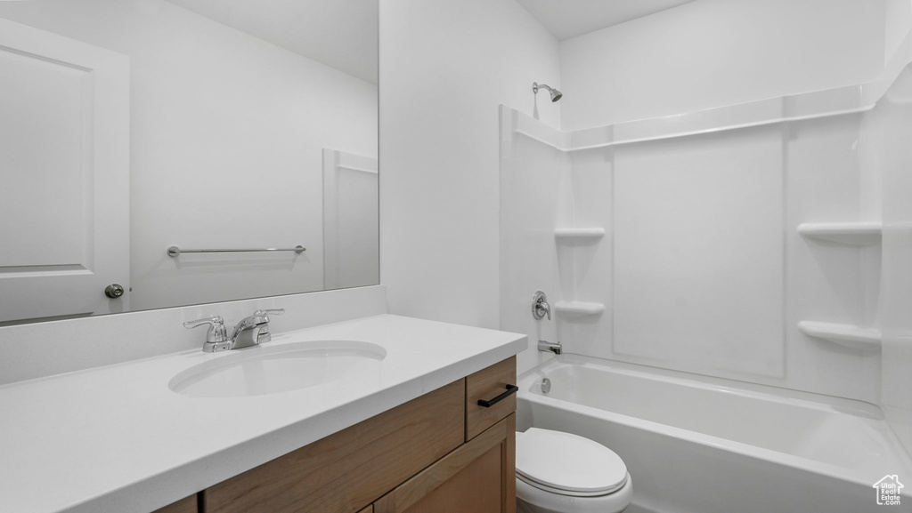Full bathroom with vanity and shower / bath combination