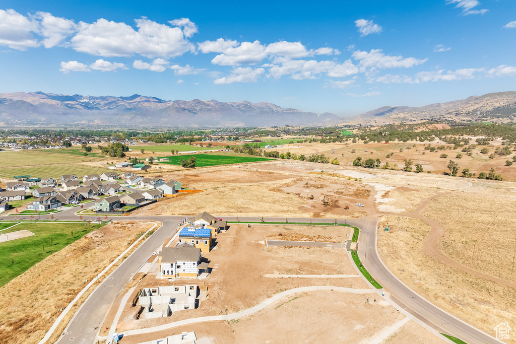 Bird\'s eye view with a residential view and a mountain view