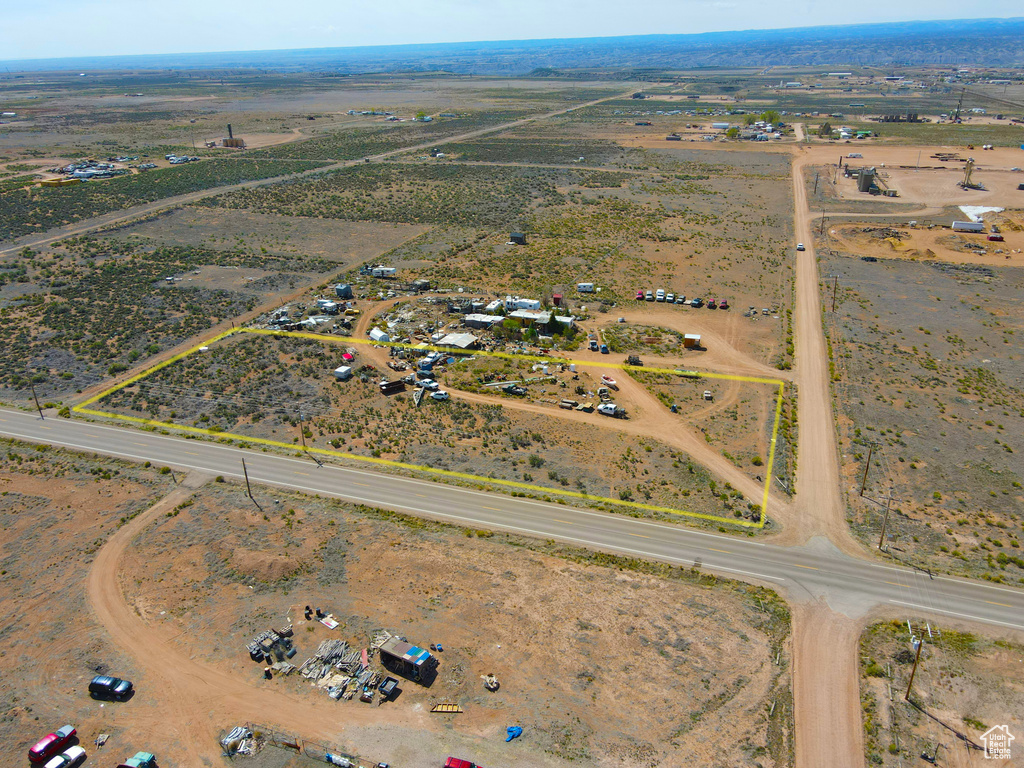 Aerial view of sparsely populated area