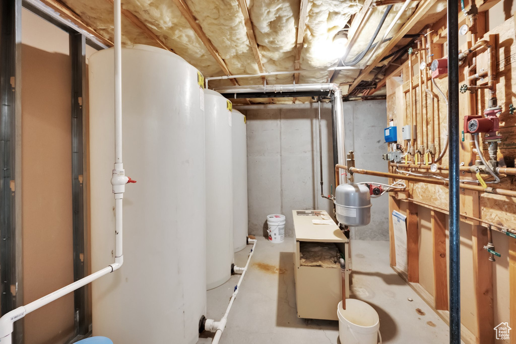 View of unfinished basement