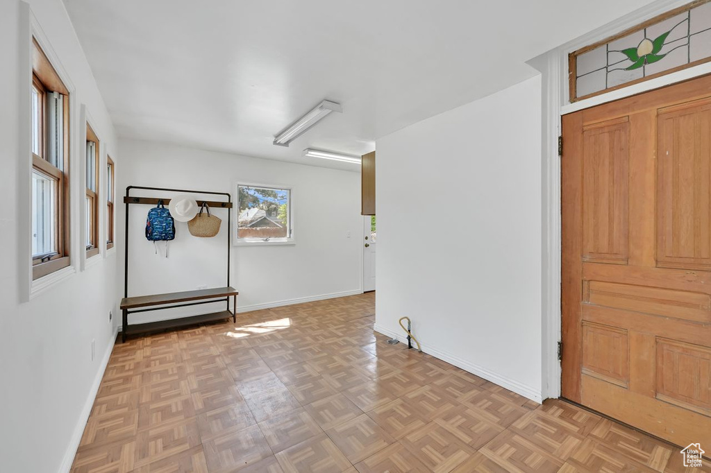 Interior space featuring baseboards