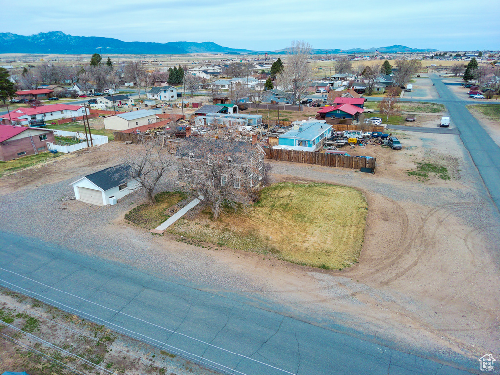 Drone / aerial view with a mountain view
