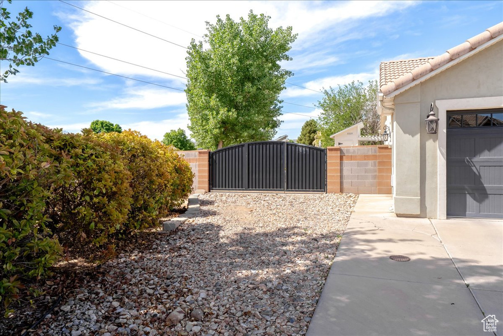 View of gate with fence