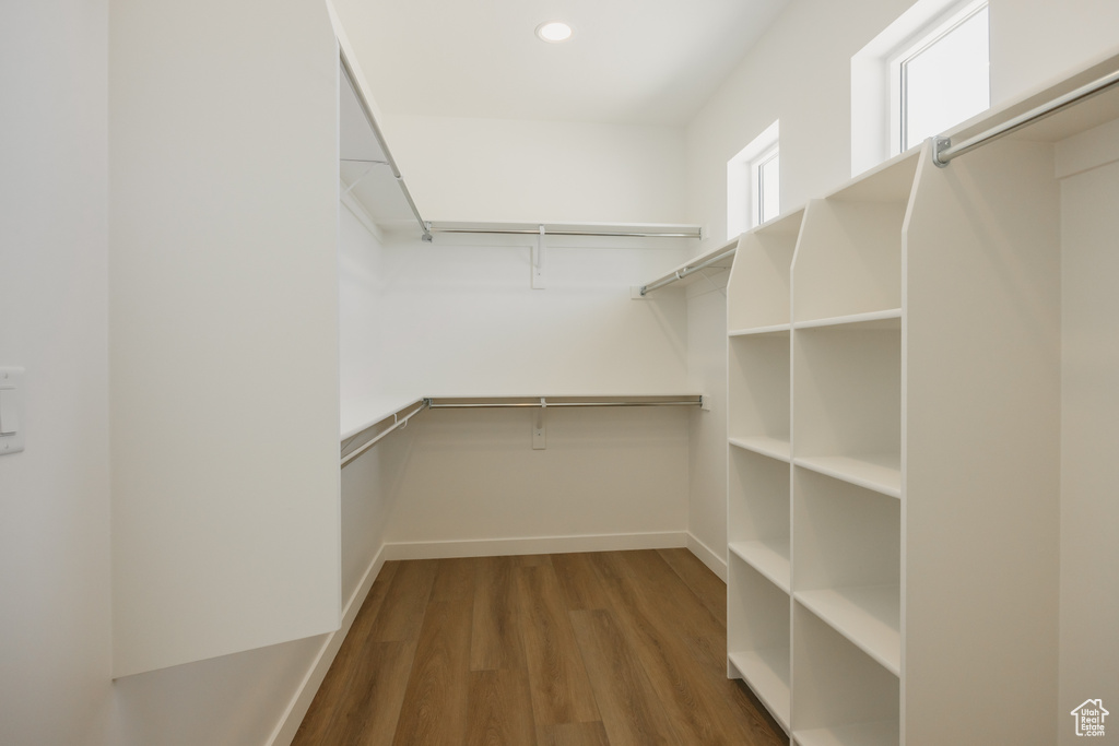 Spacious closet featuring wood finished floors