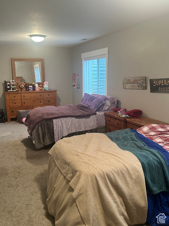 Bedroom with carpet floors