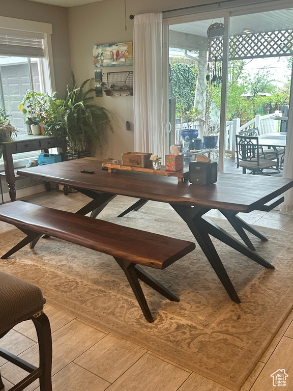 Dining space with a wealth of natural light