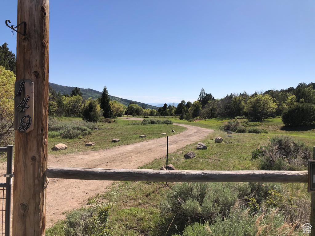Mountain view with rural landscape