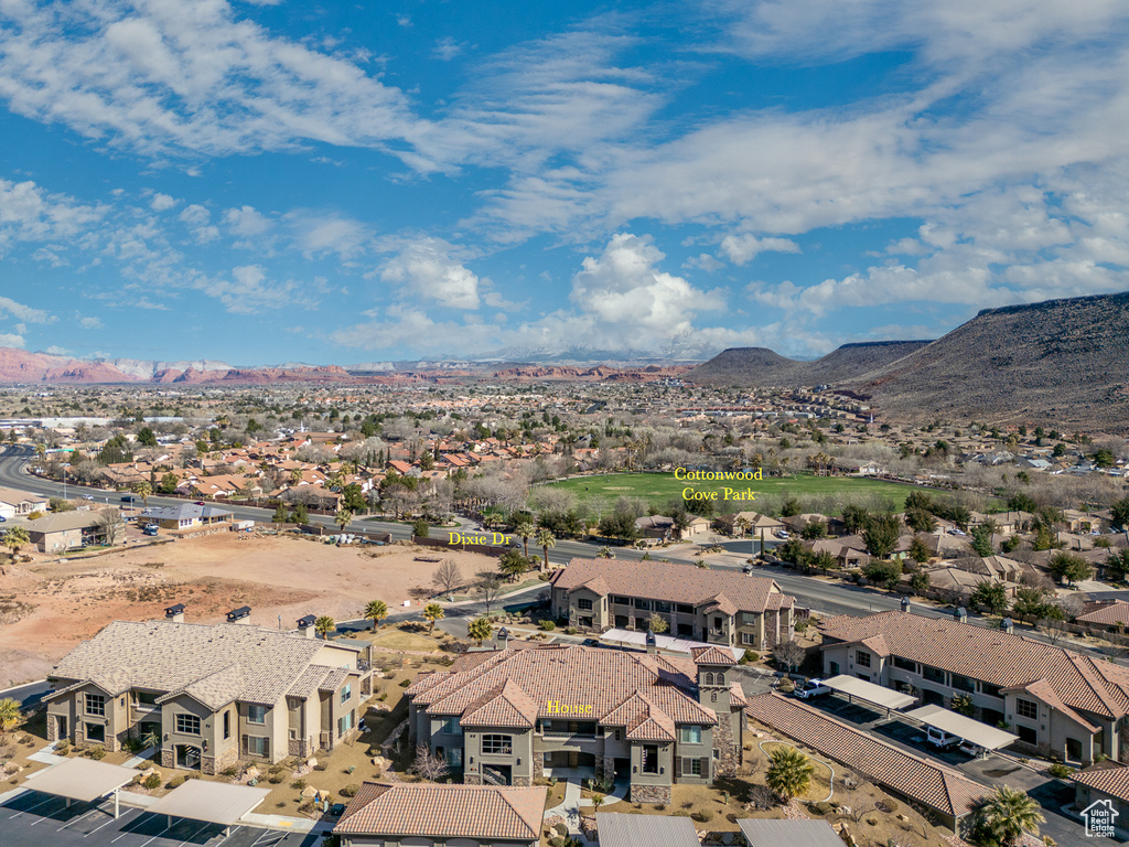 Aerial view with a mountain view and a residential view