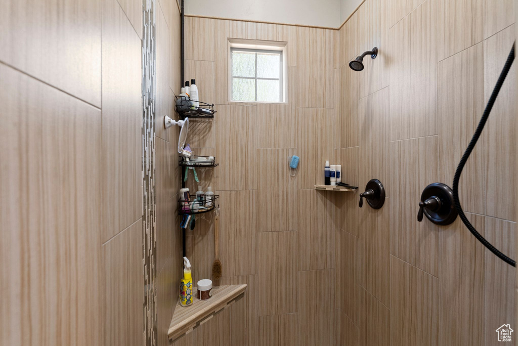 Interior details featuring tiled shower