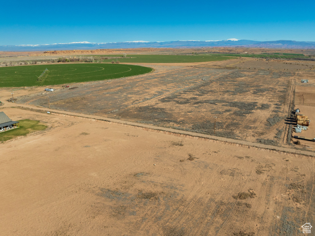 Aerial view featuring a mountain view and a rural view