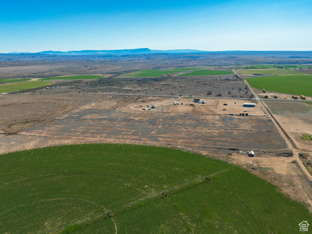 Aerial view featuring a mountain view and a rural view