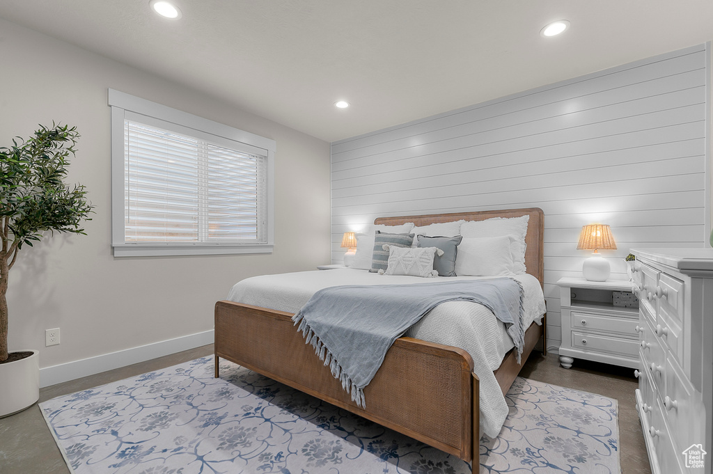 Bedroom featuring baseboards and recessed lighting