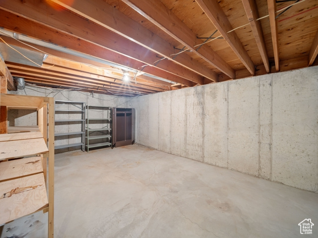 View of unfinished basement