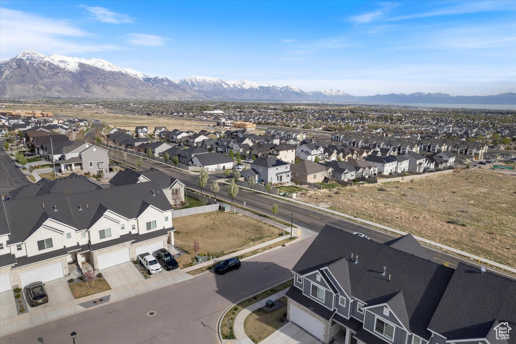 Aerial view with a mountain view and a residential view