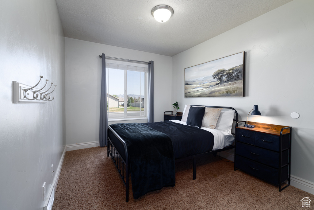 Bedroom with carpet floors and baseboards
