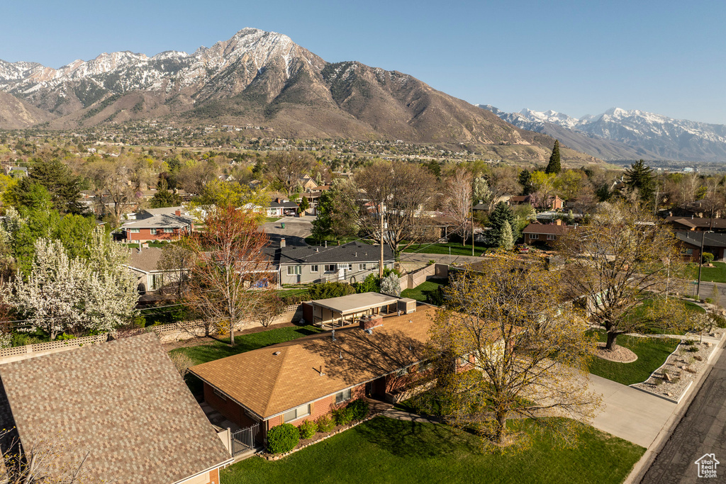 Mountain view featuring nearby suburban area