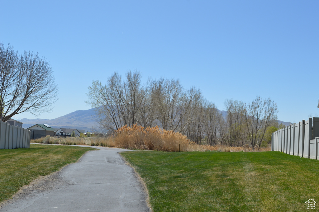 View of road with a mountain view