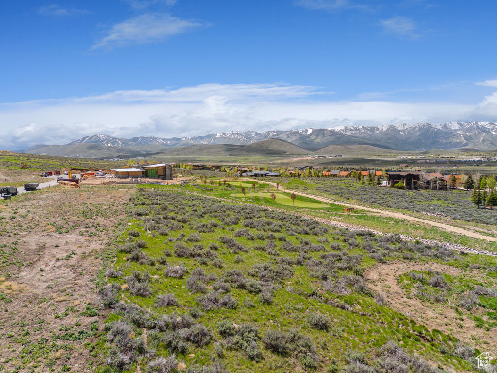 View of mountain background with rural landscape