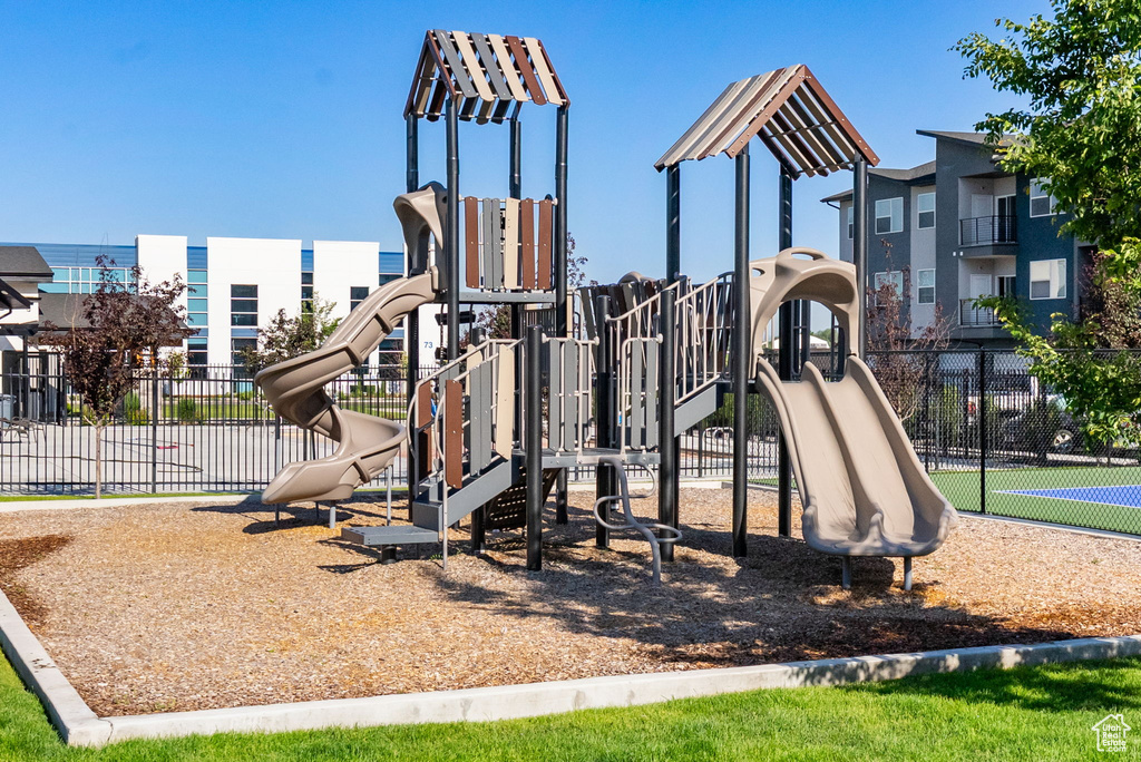 View of community jungle gym