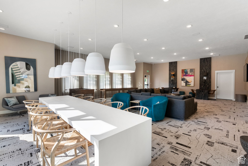 Common area featuring recessed lighting