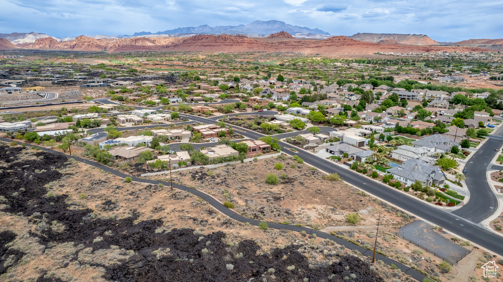 Bird's eye view with a mountain view and a residential view