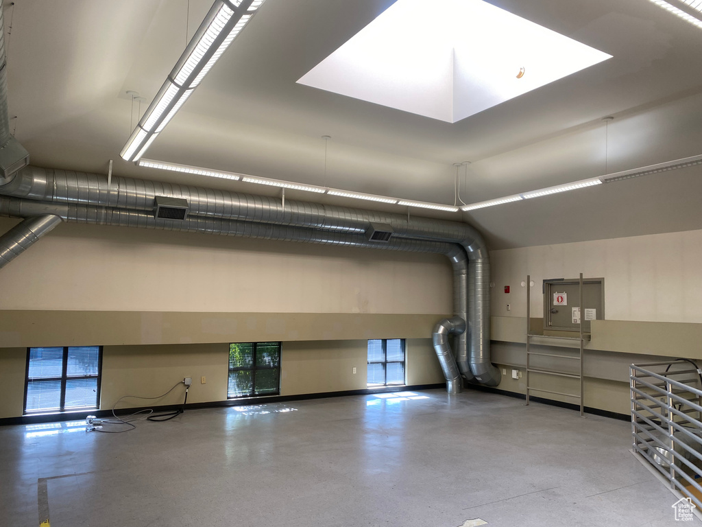 Garage featuring electric panel
