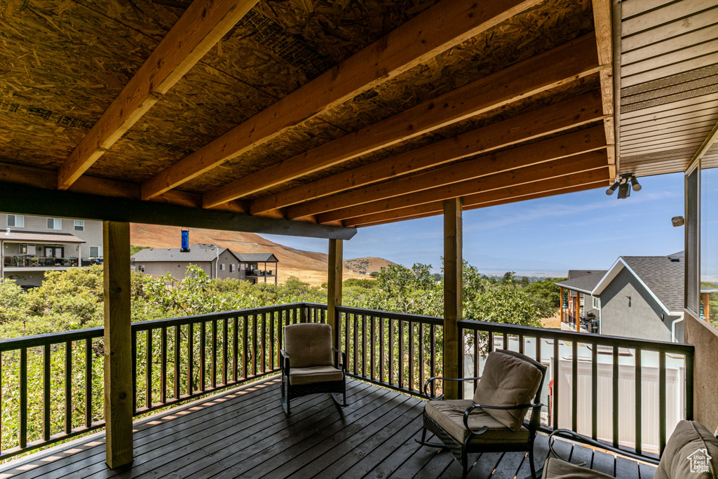 View of wooden deck