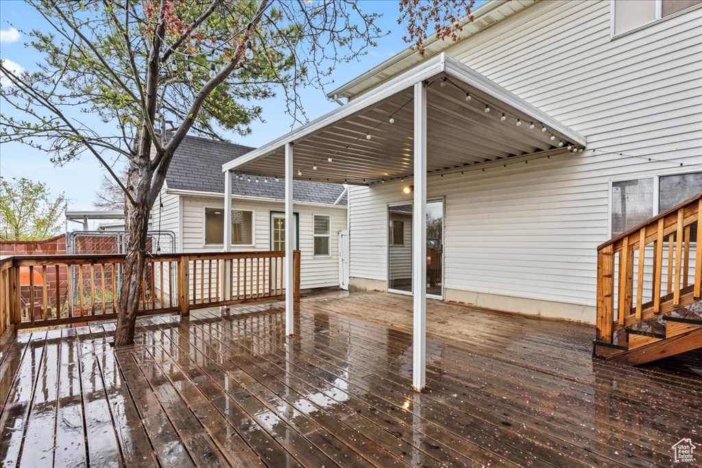 View of wooden deck
