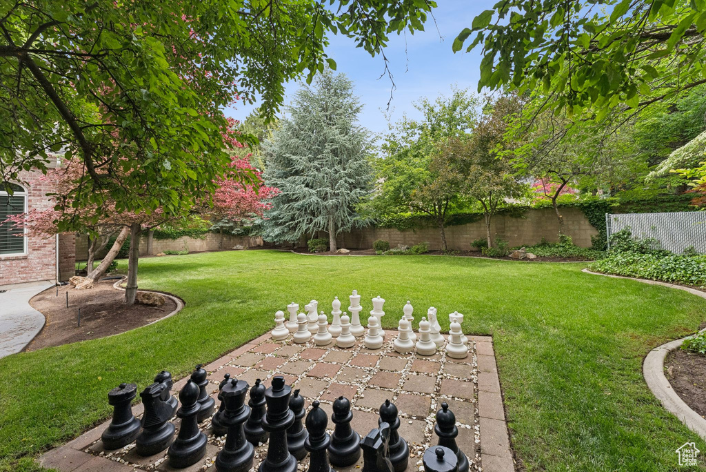 View of yard featuring a patio