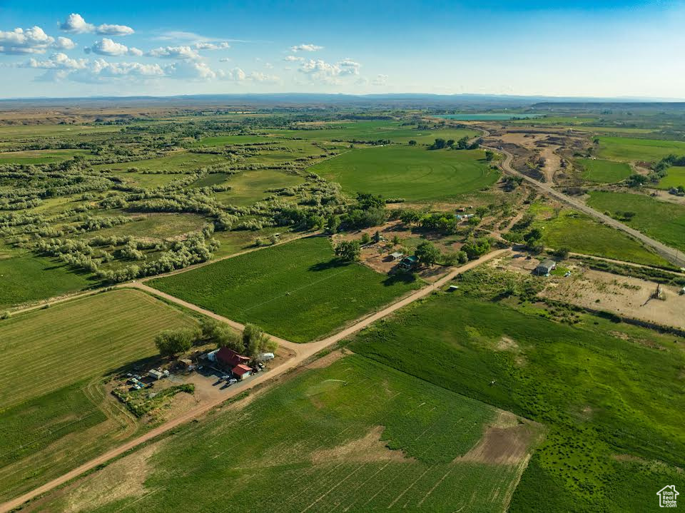 Aerial overview of property\\\'s location with rural landscape