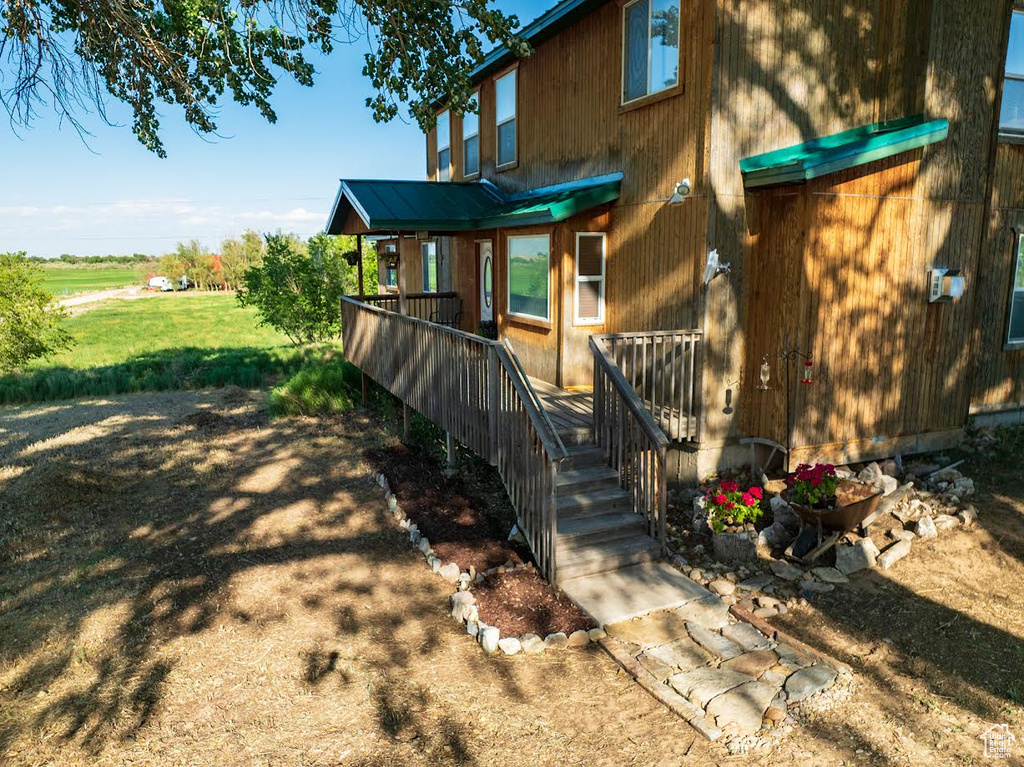 View of front of property with a metal roof