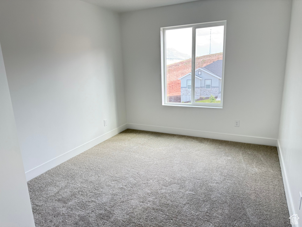 Empty room with carpet floors, healthy amount of natural light, and baseboards