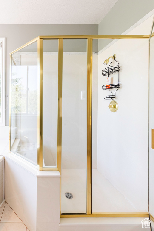 Bathroom with a shower stall