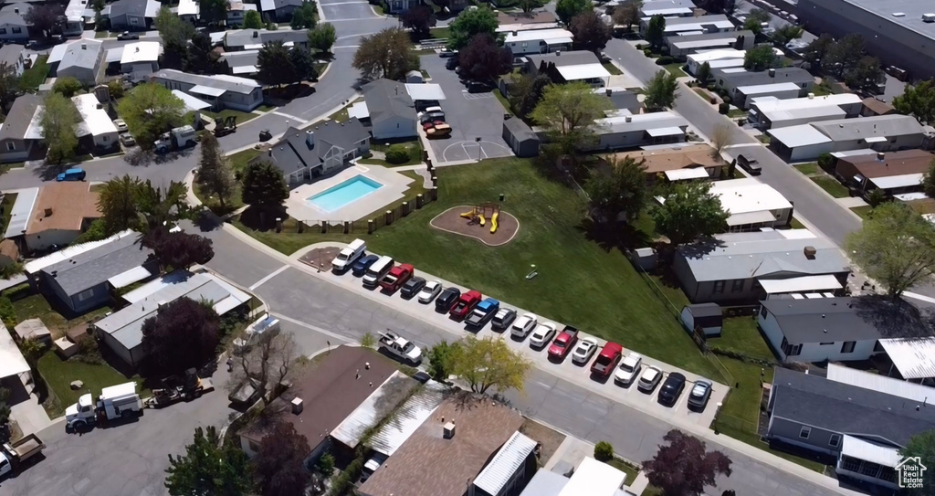 Aerial view with a residential view