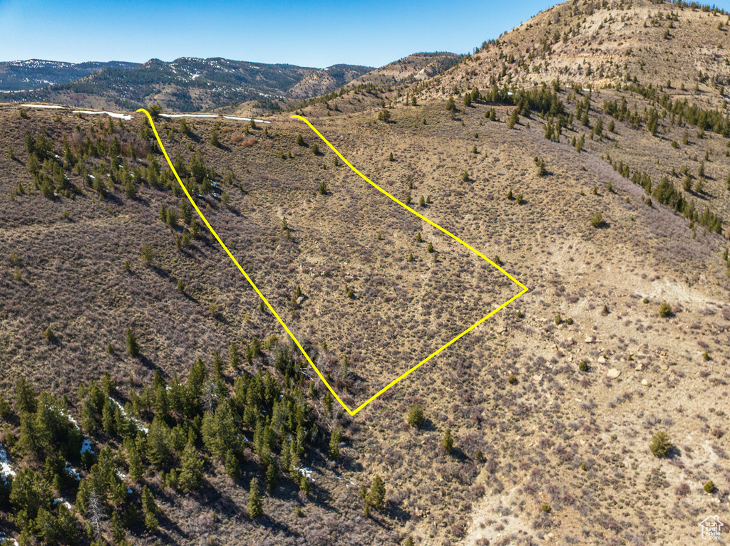 Drone / aerial view featuring view of desert, a mountain view, and a rural view