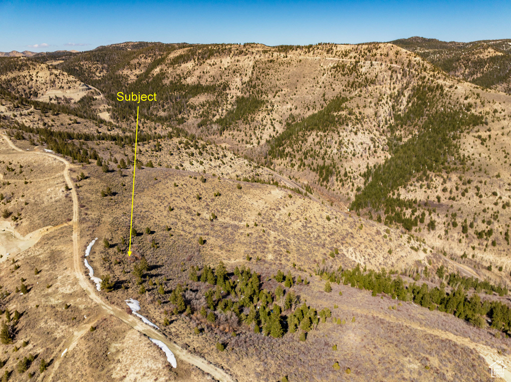 Birds eye view of property featuring a mountain view, a rural view, and a desert view