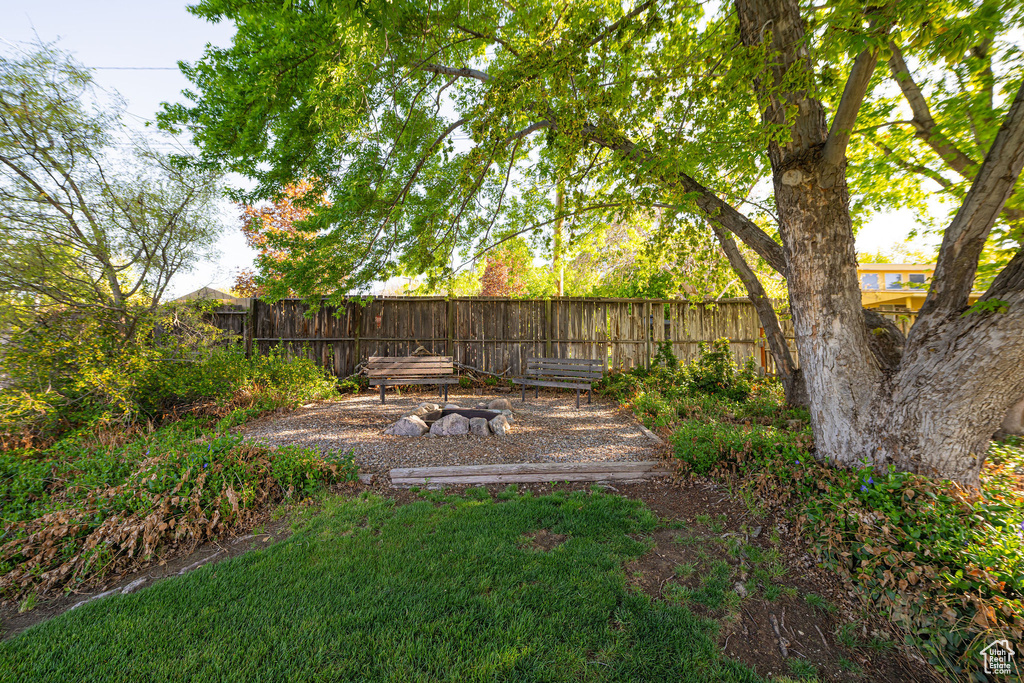 View of yard with fence