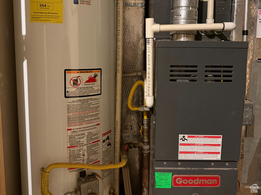 Utilities with heating unit and water heater