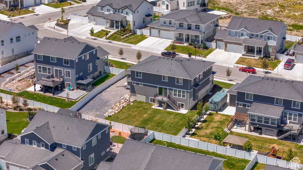 Aerial view of residential area
