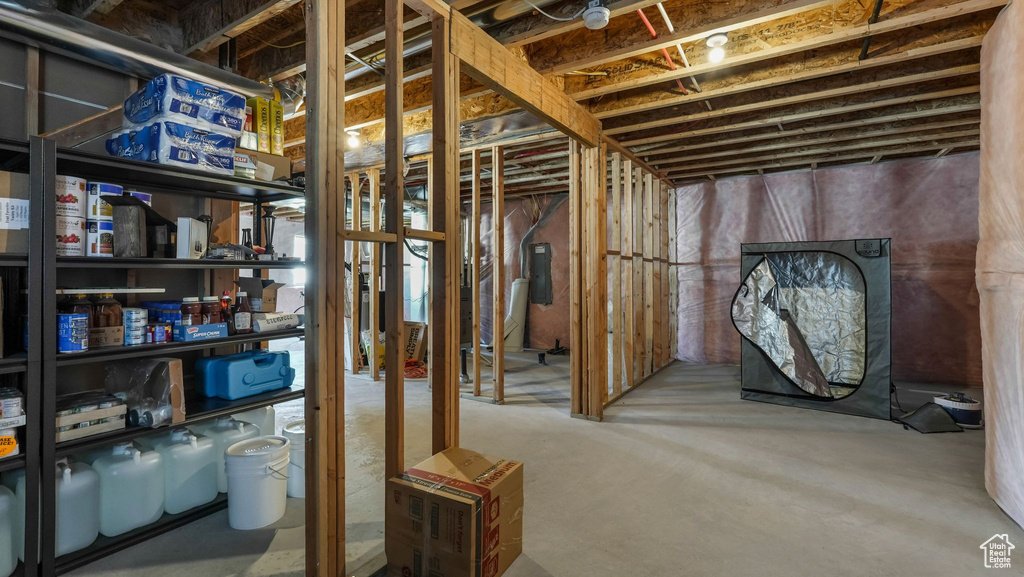 View of unfinished basement