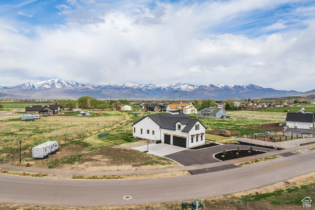 Drone / aerial view with a mountain view