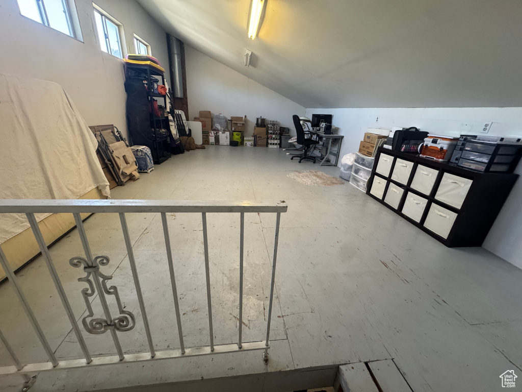 Misc room with vaulted ceiling