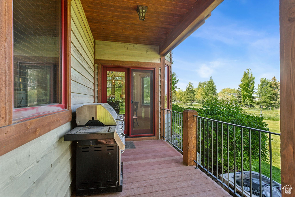 View of wooden deck