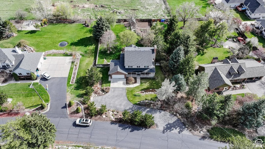 Drone / aerial view with a residential view